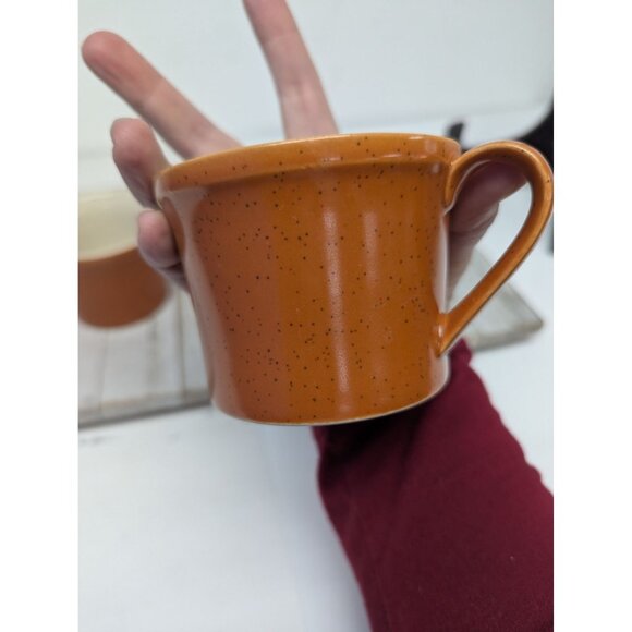 Vintage Imperial W Dalton Stoneware Set of 3 Cups Mugs Tangerine Japan - Picture 5 of 6